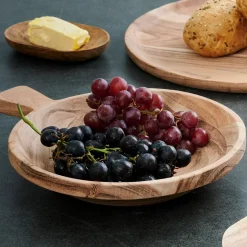 Acacia Chic Plato Hondo Con Asa Natural
