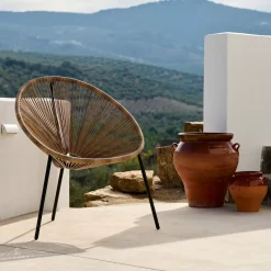 Acapulco Silla Lounge Negro, Natural