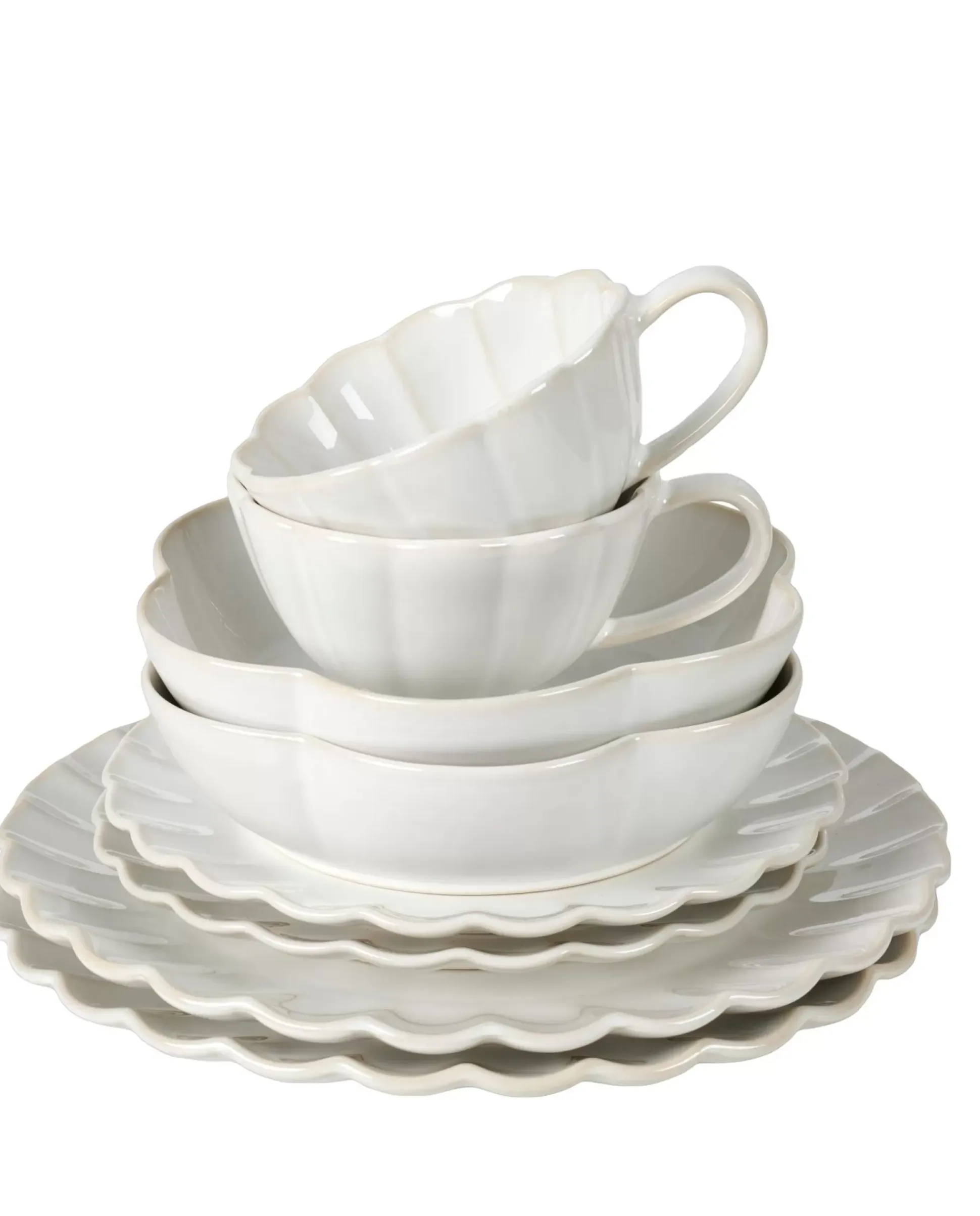 Dahlia Flower Plato Hondo Blanco