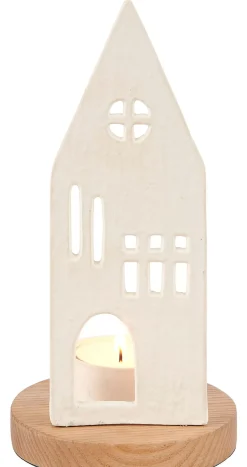 Home Soporte Para Vela Pequena Blanco, Natural
