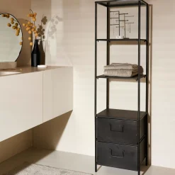 Pharma Estanteria De Pared Con 2 Cajones Negro