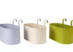 Tanaman Macetero Colgante 3 Colores Blanco Apagado