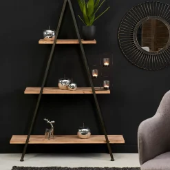 Vermont Estanteria De Pared Negro, Natural