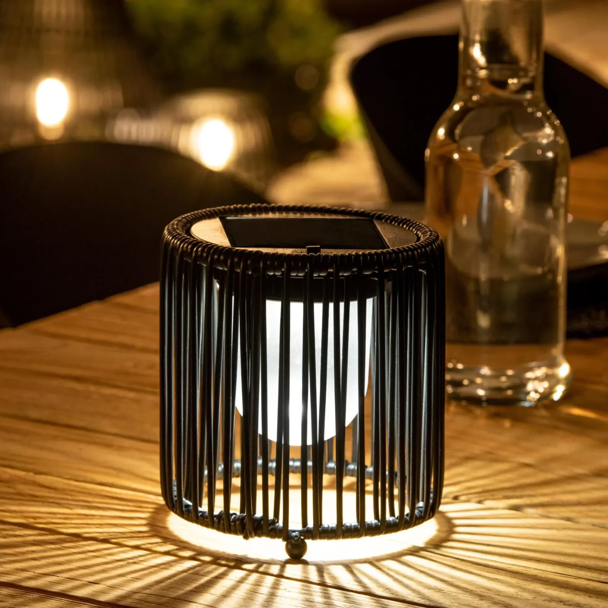 Vinn Lampara Solar Negro