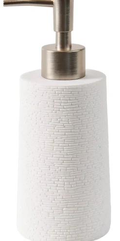White Elegance Dispensador De Jabon Blanco, Plateado