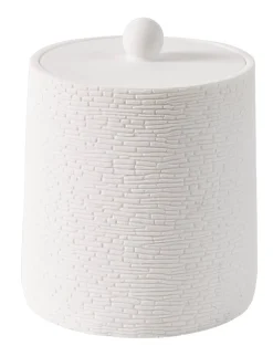 White Elegance Soporte De Algodones Con Tapa Blanco