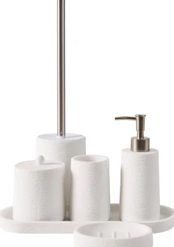 White Elegance Soporte De Algodones Con Tapa Blanco