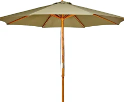 Wood Parasol Sin Pie Verde