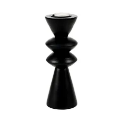 Zigzag Soporte Para Vela Pequena Negro