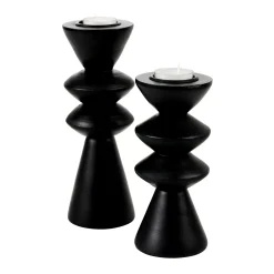 Zigzag Soporte Para Vela Pequena Negro
